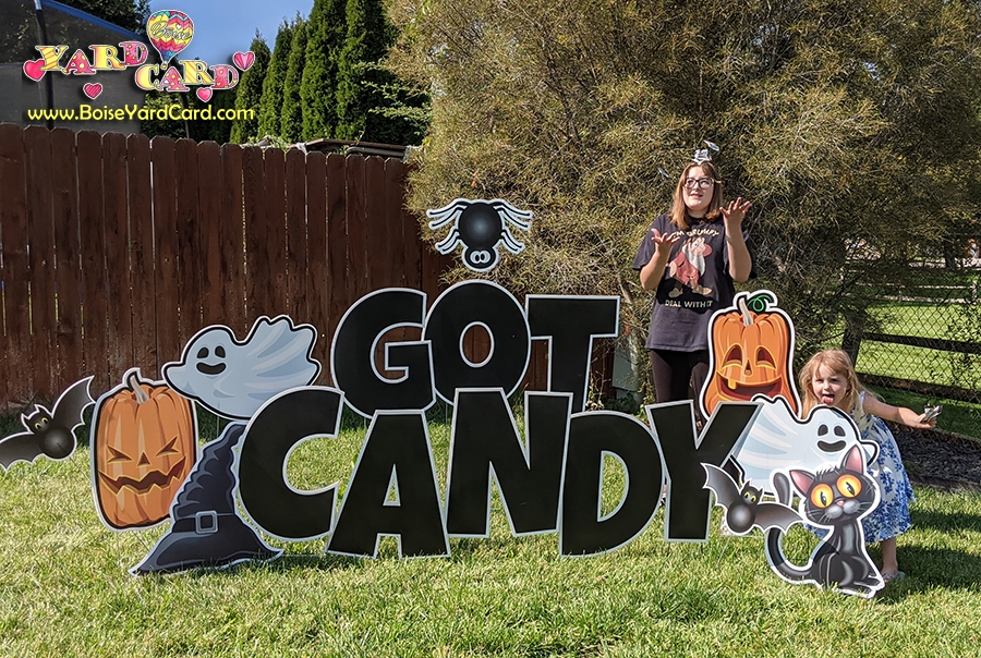 halloween got candy yard signs from Boise Yard Card